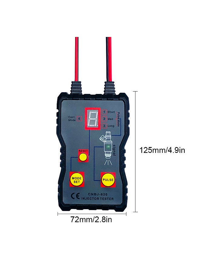Auto Fuel Injector Tester 12 V 4 Pulse Modes Car Vehicle Fuel Pressure System Diagnostic Scan Testing Tool Cleaning Tool Kit