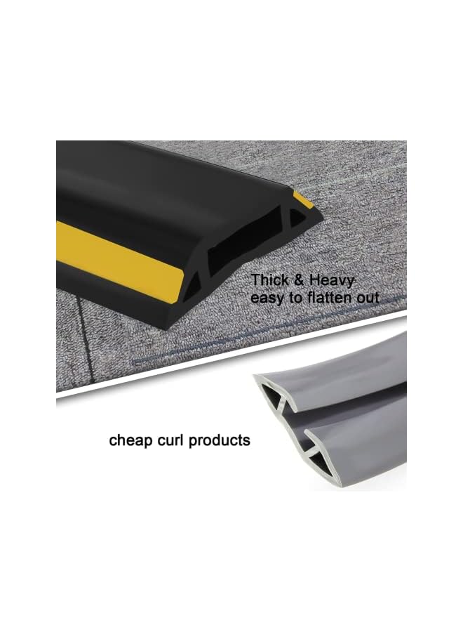 PROMASS Floor Cord Cover Prevent a Trip Hazard Perfect for Office, Home, 1.82m, Cable Cavity 50mm x 14mm (6ft, Black Yellow) - Image 5