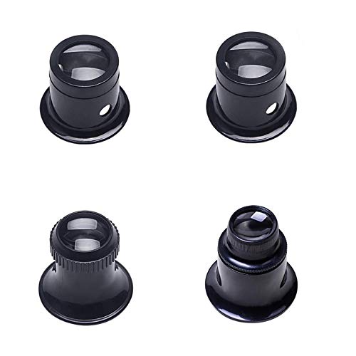 REYINL Jewelers Loupe Portable Monocular Magnifier Experimental Tools Magnifying Glass Jewelry Tools for Eye Magnifier Lens Repair Kit(5X 10X 15X 20X 4pcs) - Image 1