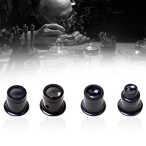 REYINL Jewelers Loupe Portable Monocular Magnifier Experimental Tools Magnifying Glass Jewelry Tools for Eye Magnifier Lens Repair Kit(5X 10X 15X 20X 4pcs) - Image 5