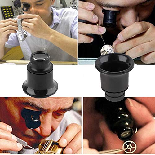 REYINL Jewelers Loupe Portable Monocular Magnifier Experimental Tools Magnifying Glass Jewelry Tools for Eye Magnifier Lens Repair Kit(5X 10X 15X 20X 4pcs) - Image 4