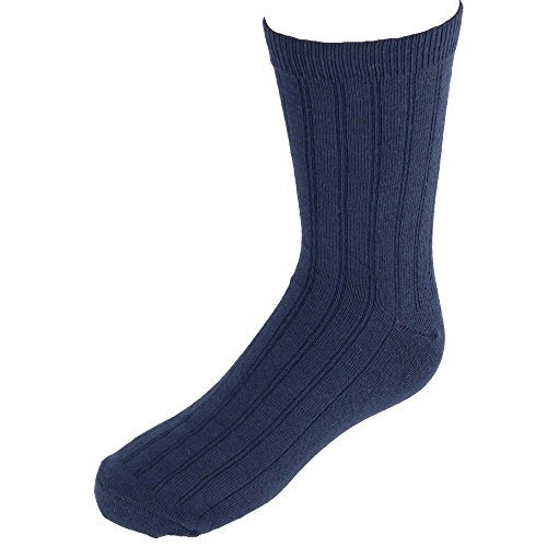 Jefferies Socks Big Boys' Rib 3 Pair Pack Crew Socks, Navy, Large - Image 3