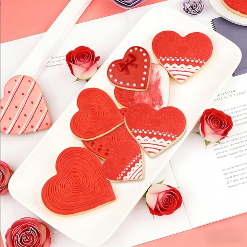 Yekepal Heart Cookie Cutter Set, 5 Pieces Heart Cookie Cutter for Valentine's Day, Stainless Steel Small Heart-shaped Molds Fondant Biscuit Fruit Cutters for Valentines Day Holiday Birthday Party Supplies - Image 5