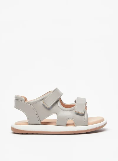 JUNIORS Boys Solid Back Strap Sandals With Hook And Loop Closure