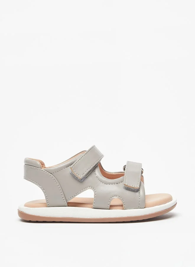 JUNIORS Boys Solid Back Strap Sandals With Hook And Loop Closure