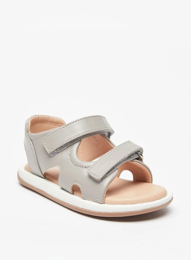 JUNIORS Boys Solid Back Strap Sandals With Hook And Loop Closure