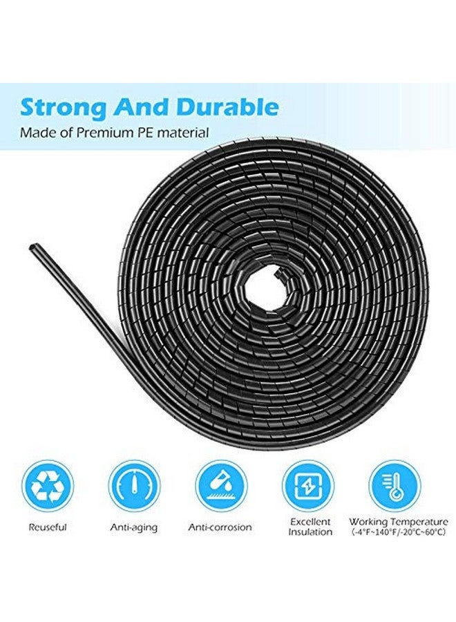Immech - Black 9mm(3/8" Inch) Spiral Cable Wrap, Cable Sleeve, cable Organizer for TV PC Home & Home - Length : 5 Meter - Image 5
