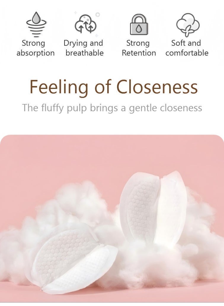 Habibee 120pcs Disposable Breast Pads,Nursing Pads, Nipple Pads for Breastfeeding,Strong absorption,Individually wrapped and Self-adhesive Breathable Disposable Breast Pads - Image 3