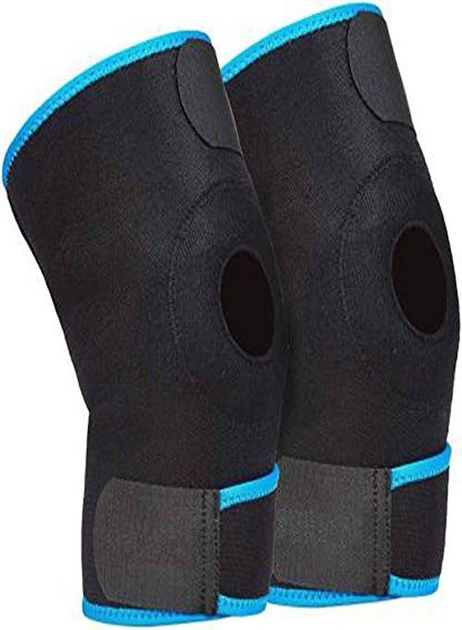 GymWar Knee Support, Open-Patella Brace for Arthritis, Joint Pain Relief, Injury Recovery with Adjustable Strapping & With Breathable Neoprene Material (Free Size) Pair - Image 1
