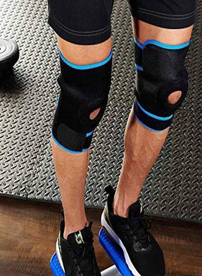 GymWar Knee Support, Open-Patella Brace for Arthritis, Joint Pain Relief, Injury Recovery with Adjustable Strapping & With Breathable Neoprene Material (Free Size) Pair - Image 2