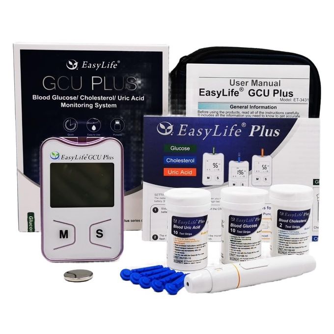 Easy Life EasyLife Plus Blood Cholesterol Monitor kit 3 in 1 Meter System Glucose and uric Acid Test kit - Image 4