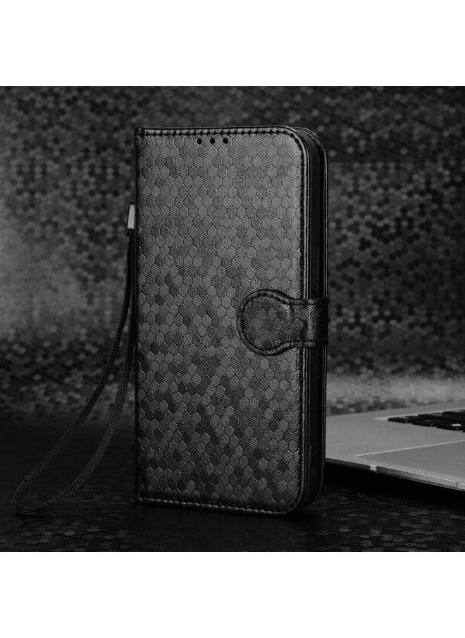 Green Tiger Case For BLU View 5 Honeycomb Dot Texture Leather Phone Case  - Image 2