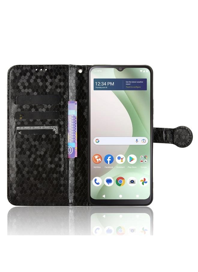 Green Tiger Case For BLU View 5 Honeycomb Dot Texture Leather Phone Case  - Image 4