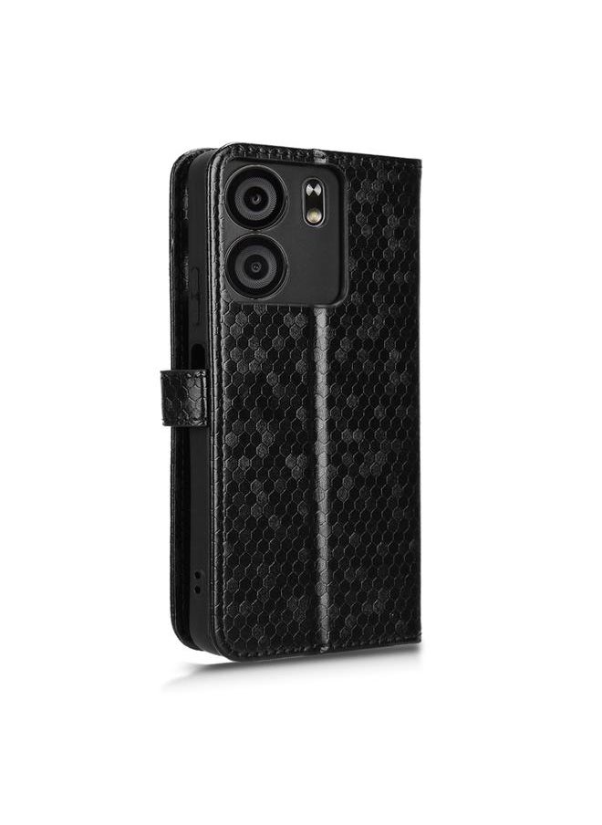 Green Tiger Case For BLU View 5 Honeycomb Dot Texture Leather Phone Case  - Image 3