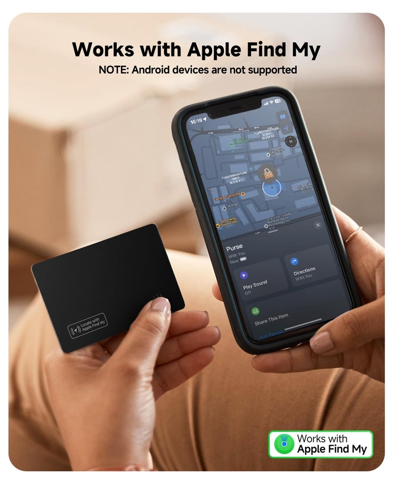 JTD 4-Pack Family Value Bundle: 2026 Apple MFi Certified Air Card Tag Tracker Wallet Tracker Card| Ultra Slim 0.07in, IP68 Waterproof | Works with Apple Find My (iOS) | for Wallets, Keys, Luggage,Bags - Image 5