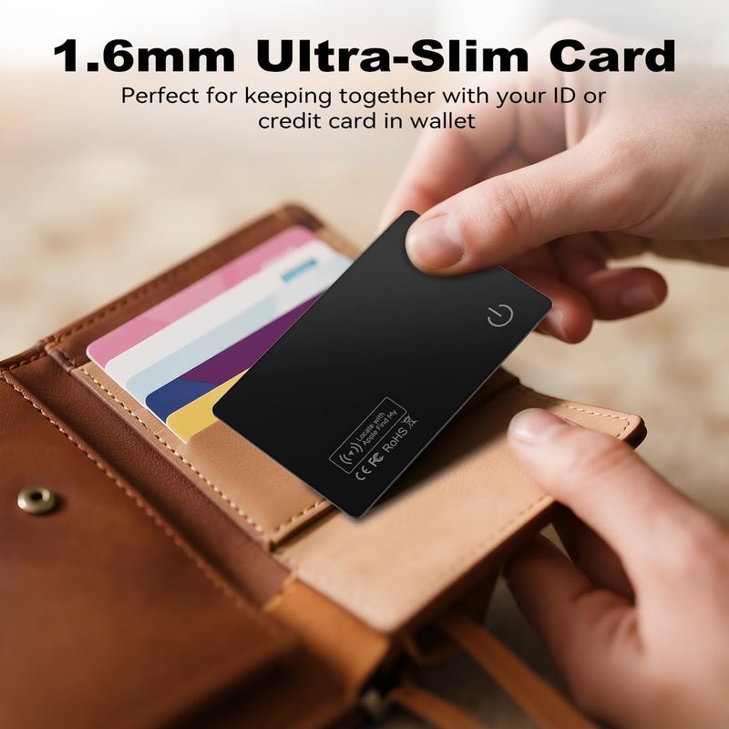 JTD 4-Pack Family Value Bundle: 2026 Apple MFi Certified Air Card Tag Tracker Wallet Tracker Card| Ultra Slim 0.07in, IP68 Waterproof | Works with Apple Find My (iOS) | for Wallets, Keys, Luggage,Bags - Image 2