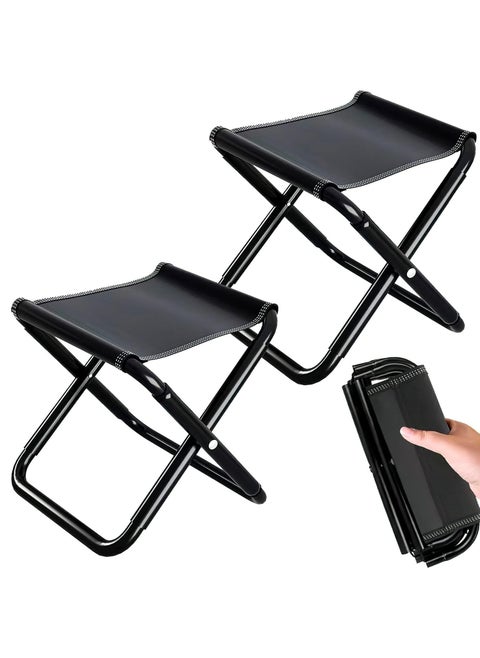 2 PCS Portable Folding Stool with Carry Bag, Folding Stool Lightweight Camping Stool, Suitable for Fishing Hiking Backpacking Travelling BBQ Foldable Stool
