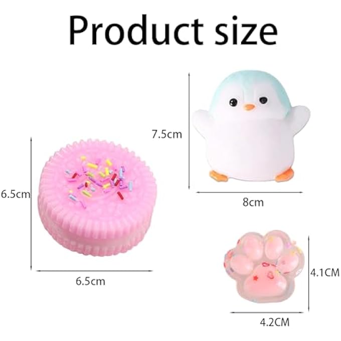 MUNSKT Taba Squishy Set, 7-Piece Squishy Cat Paw Biscuit and Penguin Anti-Stress Relief Toys, Mochi Squishy Soft Cat Paw, Children Adults Relaxation Toys and Kawaii Gifts - Image 2