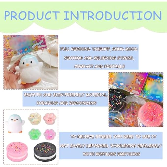 MUNSKT Taba Squishy Set, 7-Piece Squishy Cat Paw Biscuit and Penguin Anti-Stress Relief Toys, Mochi Squishy Soft Cat Paw, Children Adults Relaxation Toys and Kawaii Gifts - Image 3