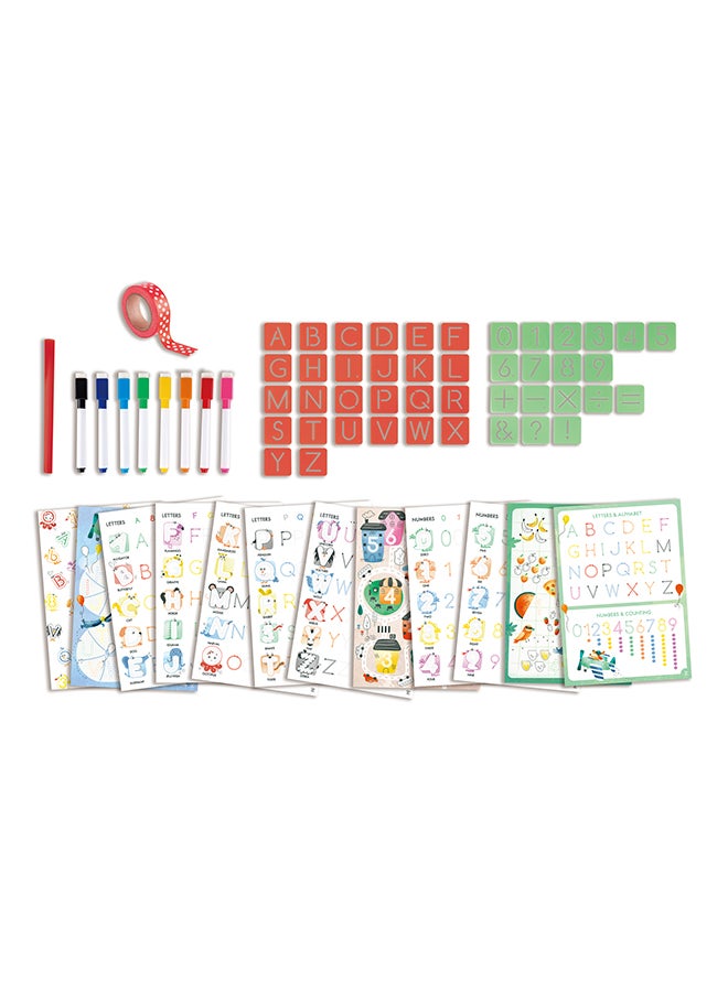 Hape Letters And Numbers Tracing - Alphabet Handwriting Practice Books for Kids - Educational Letter Stencils for Children Aged 4+ Years - Image 1