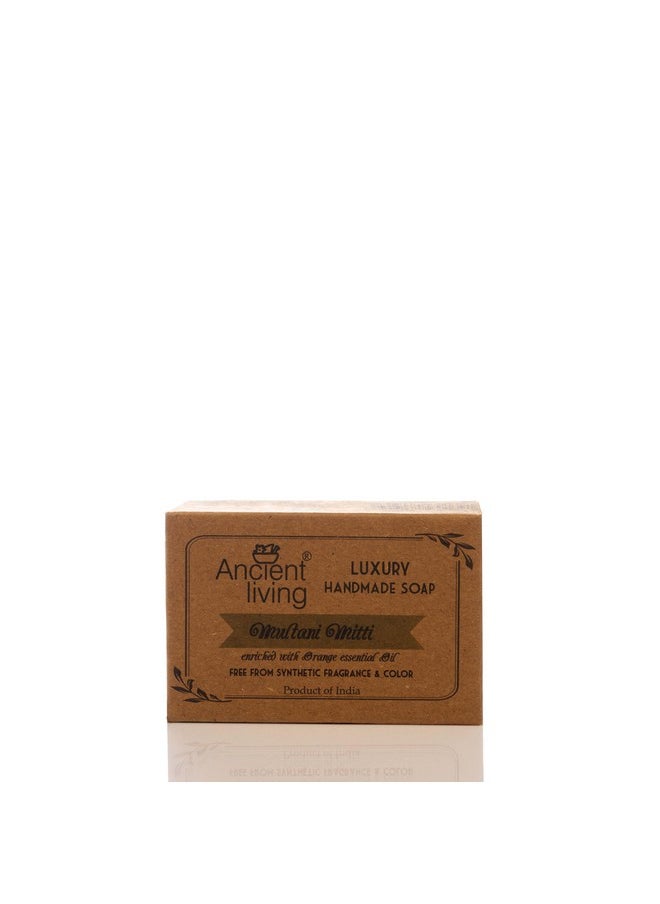 Ancient Living Multani Mitti Luxury Handmade Soap - 100 Gm (Set Of 2) Pure Natural Facial Scrub & Deep Cleansing Soap Fuller Earth Clay Suitable For Oily And Combination Skin  - Image 1