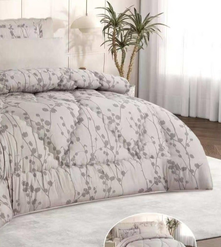 Brides Summer bedspread for two people, floral pattern, reversible, 6 pieces, microfiber material, size 230*250 - Image 1