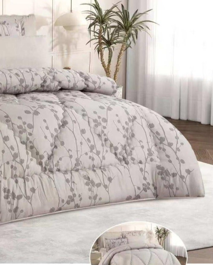 Brides Summer bedspread for two people, floral pattern, reversible, 6 pieces, microfiber material, size 230*250 - Image 2