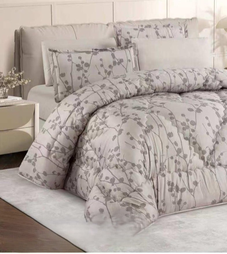 Brides Summer bedspread for two people, floral pattern, reversible, 6 pieces, microfiber material, size 230*250 - Image 3