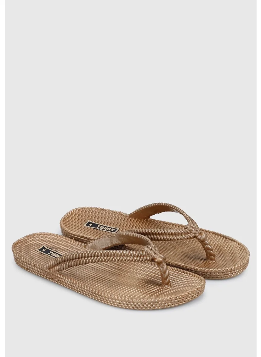 تويجي Brown Women's Beach Slippers
