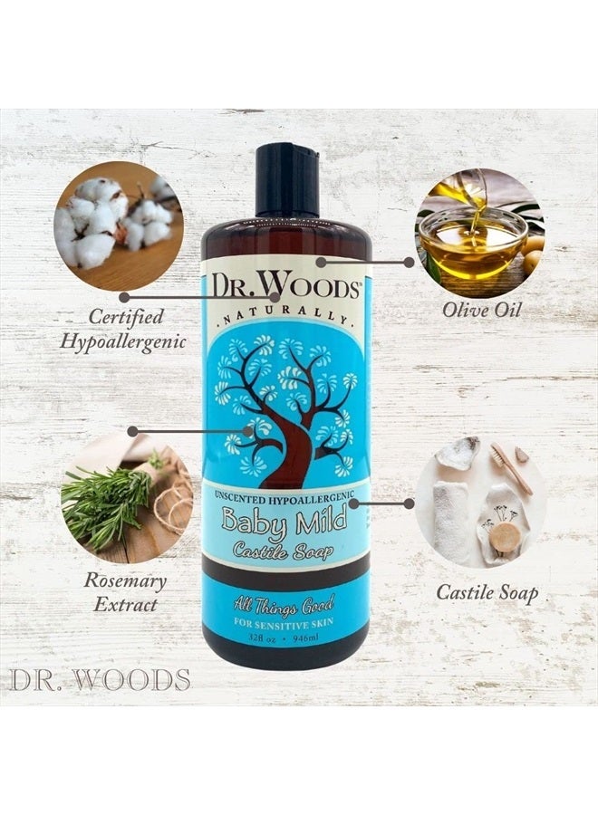 Dr. Woods Unscented Baby Mild Liquid Castile Soap, 32 Ounce (Pack of 2)  - Image 4