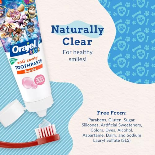 Orajel Kids Paw Patrol Anticavity Fluoride Toothpaste, Natural Fruity Bubble Flavor, 4.2oz - Image 3