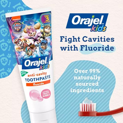 Orajel Kids Paw Patrol Anticavity Fluoride Toothpaste, Natural Fruity Bubble Flavor, 4.2oz - Image 2