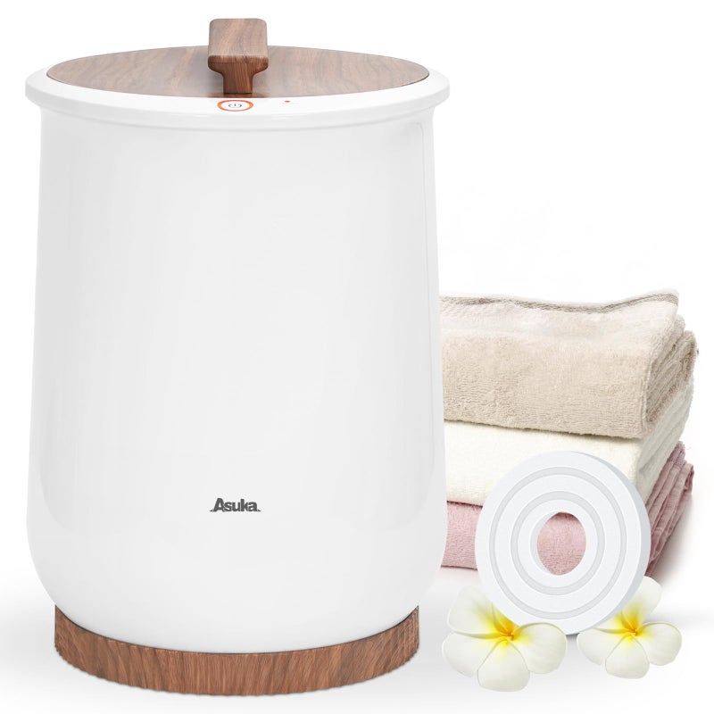 Asuka Towel Warmer for Bathroom, Large Towel Warmer Bucket, Easy One-Button Control, Auto Shut-Off, 21L Capacity Fits Up for Two 40"X70" Oversized Towels, PJâ€™s Bathrobe, CL1 (Brown) - Image 1