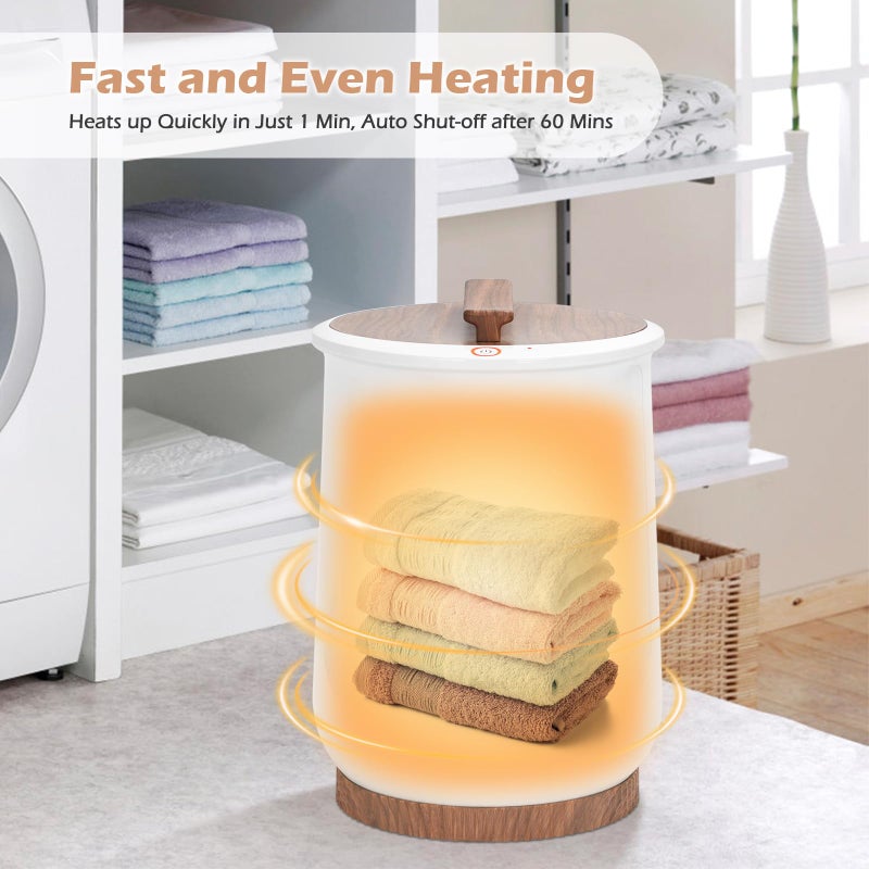 Asuka Towel Warmer for Bathroom, Large Towel Warmer Bucket, Easy One-Button Control, Auto Shut-Off, 21L Capacity Fits Up for Two 40"X70" Oversized Towels, PJâ€™s Bathrobe, CL1 (Brown) - Image 2