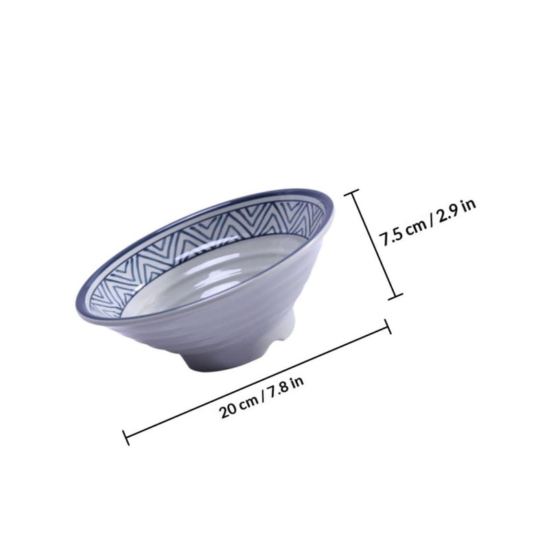 Large Melamine Ramen Bowl 8 Inch Ocean Blue Sturdy Plastic Soup Noodle Bowl - Image 3
