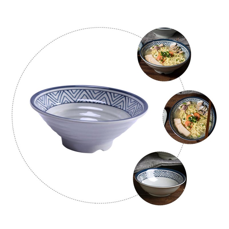 Large Melamine Ramen Bowl 8 Inch Ocean Blue Sturdy Plastic Soup Noodle Bowl - Image 4