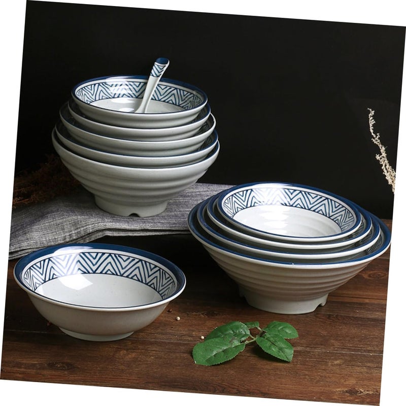 Large Melamine Ramen Bowl 8 Inch Ocean Blue Sturdy Plastic Soup Noodle Bowl - Image 5