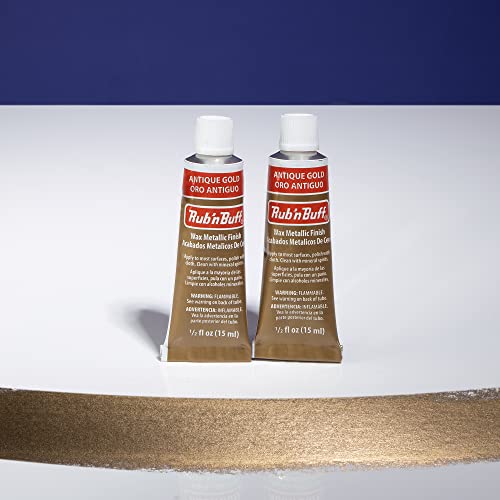AMACO Rub n Buff Wax Metallic Finish - 2 Rub n Buff Antique Gold 15ml Tubes - Versatile Gilding Wax for Finishing Furniture Antiquing and Restoration - Rub and Buff Colors Set of Two - Image 2