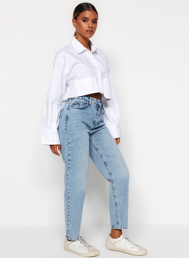 trendyol Light Blue High Waist Mom Jeans - Image 2
