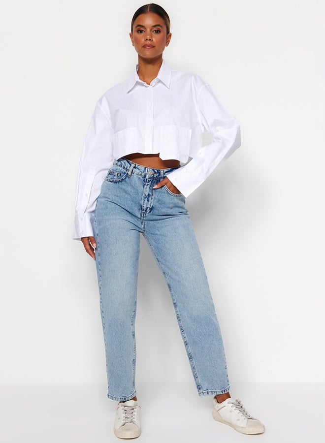 trendyol Light Blue High Waist Mom Jeans - Image 1