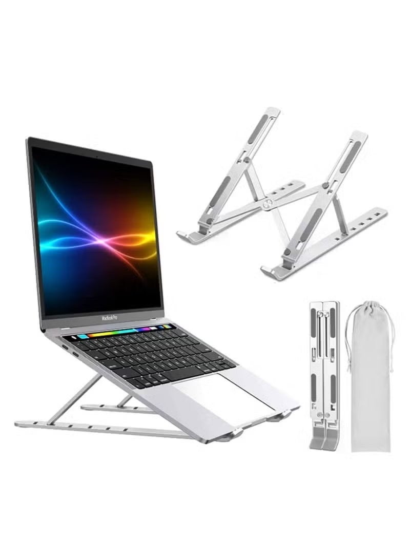 Adjustable Aluminum Laptop Stand Foldable Portable Notebook Holder Ergonomic Ventilated Desk Stand for Laptops Up to 17 Inches - Image 2