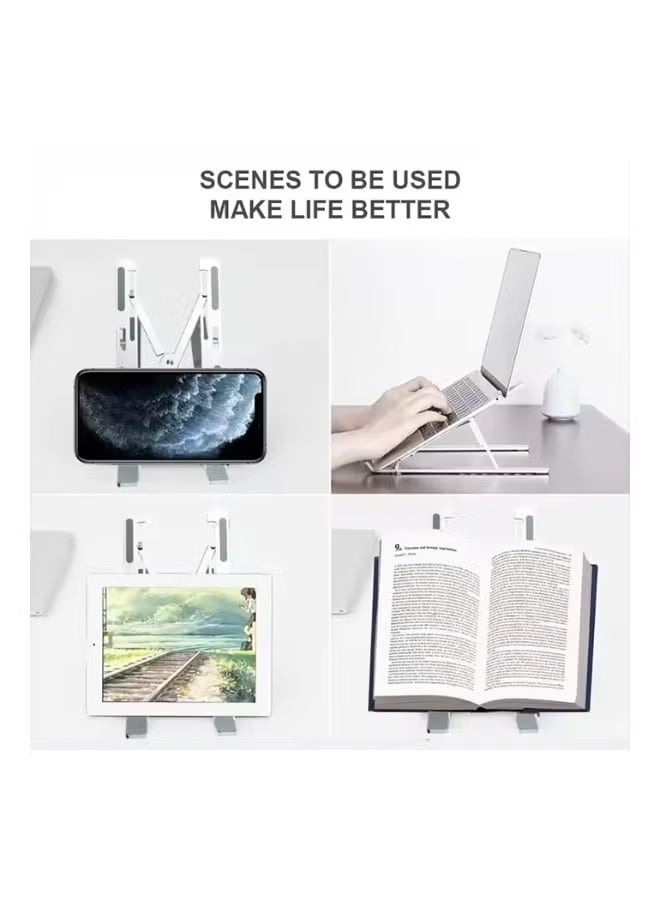 Adjustable Aluminum Laptop Stand Foldable Portable Notebook Holder Ergonomic Ventilated Desk Stand for Laptops Up to 17 Inches - Image 1