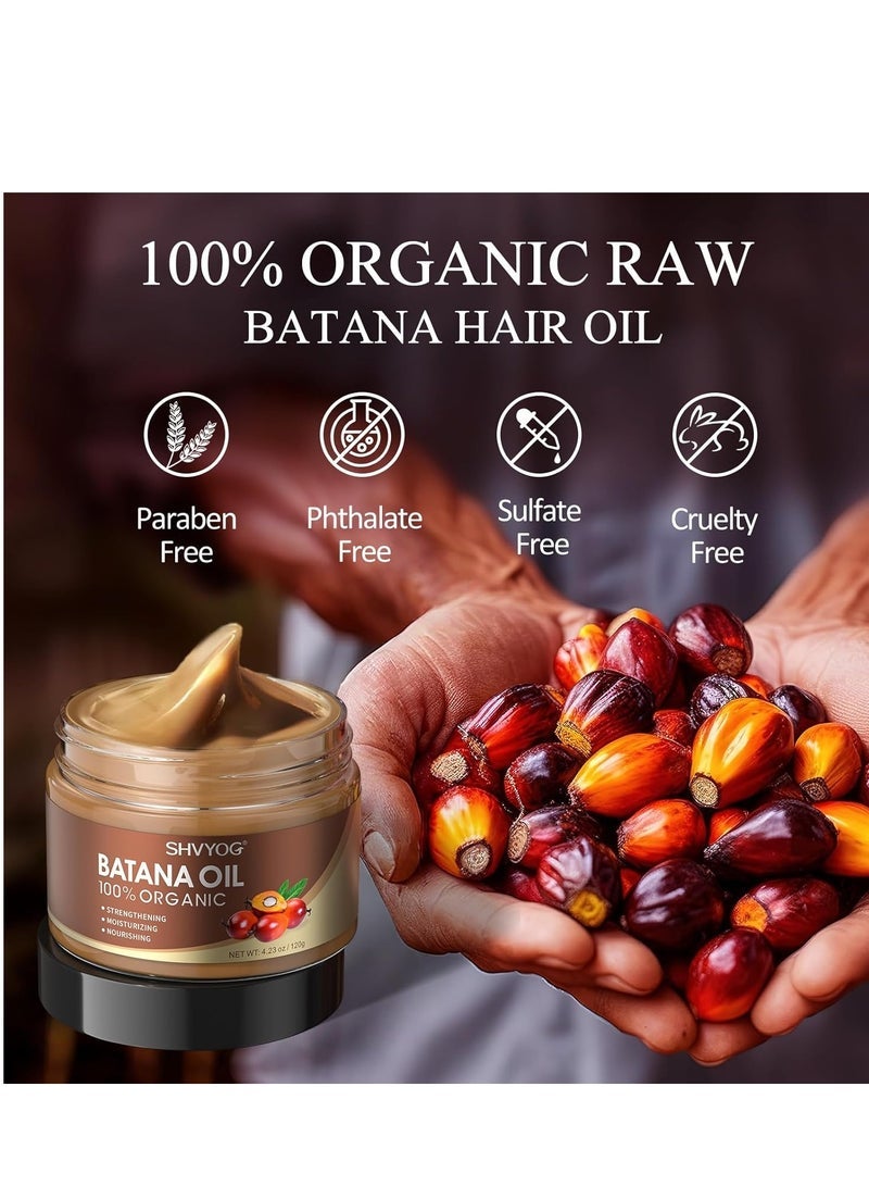 SHVYOG Batana Oil for Hair Growth, 100% Raw Batana Oil for Hair Loss, Natural Organic Batana Oil for Dry, Damaged Hair, Eliminates Split Ends, Enhances Thickness & Increases Shine- 4.23 Oz - Image 3