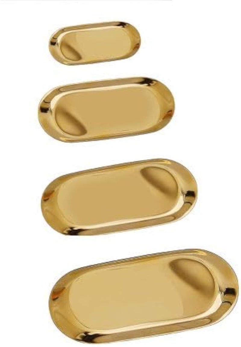 Service Dessert and Cake Serving - Gold - 4 Pieces