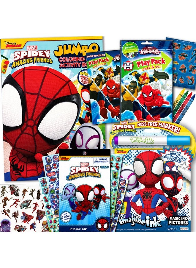 Bendon Spidey and His Amazing Friends Coloring and Activity Books Bundle with Imagine Ink Coloring Book, Stickers, and More - Image 1
