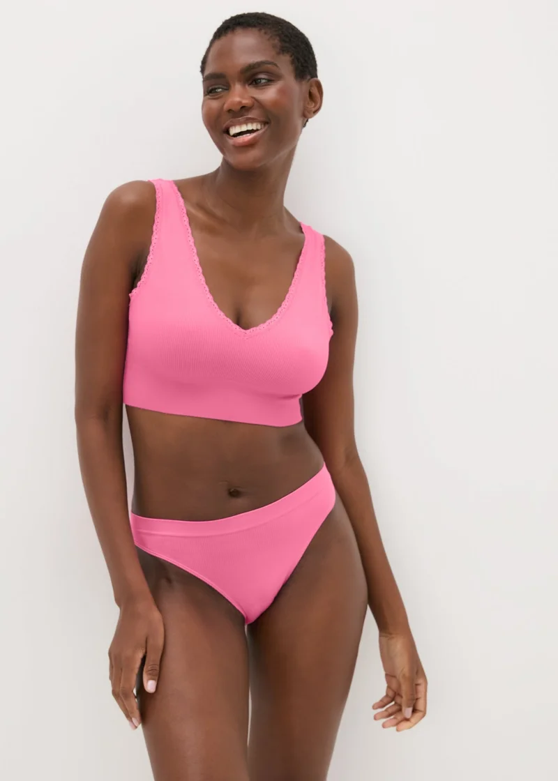 Matalan Pink Seamless Brazilian Knickers