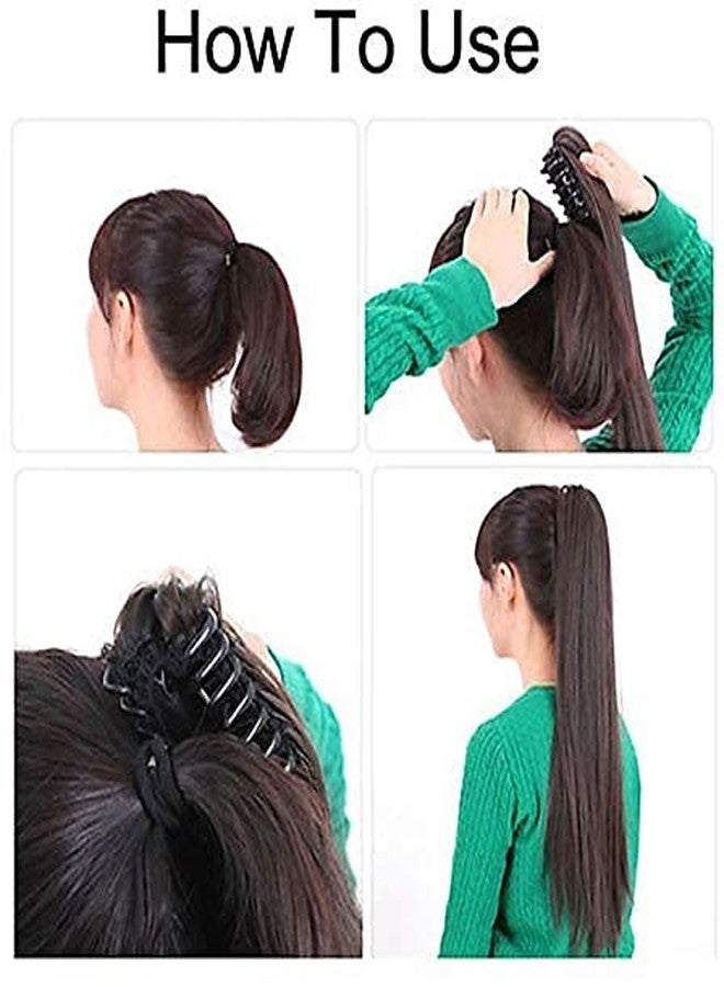 SUPER MARCHE Supermarche Hair Extensions Straight Ponytails Hairpiece Wavy Claw Clip Ponytail Hair Extensions (Black) pack of 1 - Image 5