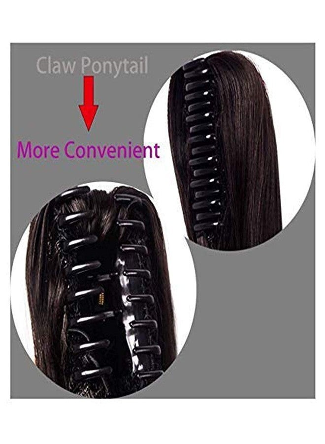 SUPER MARCHE Supermarche Hair Extensions Straight Ponytails Hairpiece Wavy Claw Clip Ponytail Hair Extensions (Black) pack of 1 - Image 4