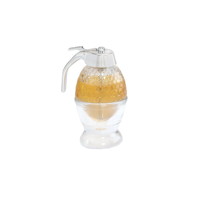 Fox Run Glass Honey and Syrup Dispenser With Warming Base Clear 325 x 4 x 6 inches