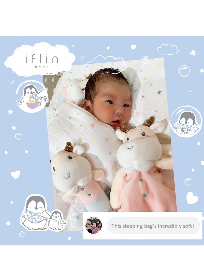 Iflin Baby My Sweet Dreams Bamboo Sleeping Bag (with Baby Pillow) - Playful Blue  - Image 4